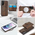 thumbnail image 5 of Decase for Samsung Galaxy S21 Flip PU Leather Back Cover with 2-in-1 Detachable Magnetic Wallet with 5 Card Slots Compatible Mag-Safe and RFlD Blocking Kickstand and Wireless Charging,Brown, 5 of 5