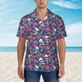 thumbnail image 2 of Fuzoiu Skull Daisy Print Hawaiian Shirt for Men, Summer Beach Casual Short Sleeve Button Down Shirts, Men’s Beach Summer Shirts with Pocket,Medium, 2 of 7