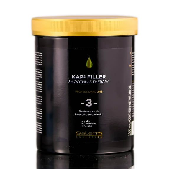 33 oz , Salerm Cosmetics KAPS Filler Smoothing Therapy 3, Treatment Mask - 33 oz Hair Scalp, Pack of 2 w/ SLEEK Teasing Comb