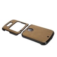 thumbnail image 4 of Suodoka Shockproof Leather Cover Protective Cell Phone Case Shell for Motorola Razr 5G 2020 Folding Screen Phone, Premium Double Color Cowhide Stripe, Anti-Scratch & Drop Resistant, Brown, 4 of 5
