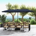thumbnail image 4 of Costway 13FT Double-sided Patio Umbrella with Solar Lights Crank Handle Umbrella Base Navy, 4 of 10