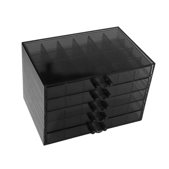 Earring Rings Necklaces Storage Box Removable Drawer False Nail Storage Case clear black
