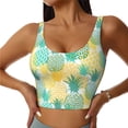 thumbnail image 2 of Lsque Pineapples1 Printed Women'S Sports Bra, Compression, Moisture Wicking, High-Impact Sports Bra For Women,Supportive sports bra-, 2 of 9