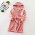 thumbnail image 2 of Boys Girls Kids Cartoon Hooded Bathrobe Flannel Toddler Robe Pajamas for 2T 3T 4T 5T 6T 7T Boys and Girls Winter Clothes Cozy Thick Sleepwear for All Seasons,Pink,Size 6-7T, 2 of 9