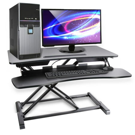 - PYLE PDRIS14 - Universal Computer Laptop Workstation Stand - Siting/Standing Desk, Quick Setup Pop-Up Design