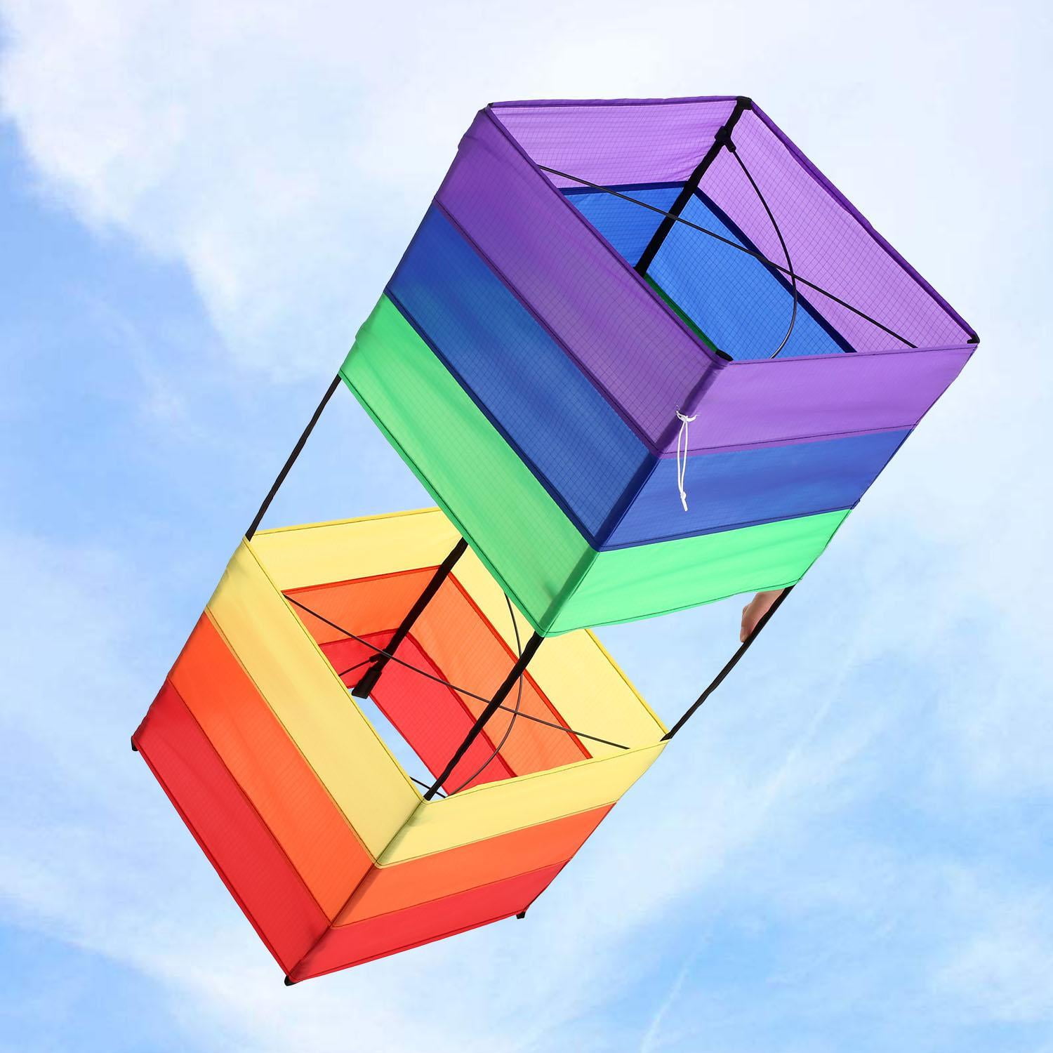 Rainbows Rectangle Box Kite for Kids and Adults Outdoor Games Walmart