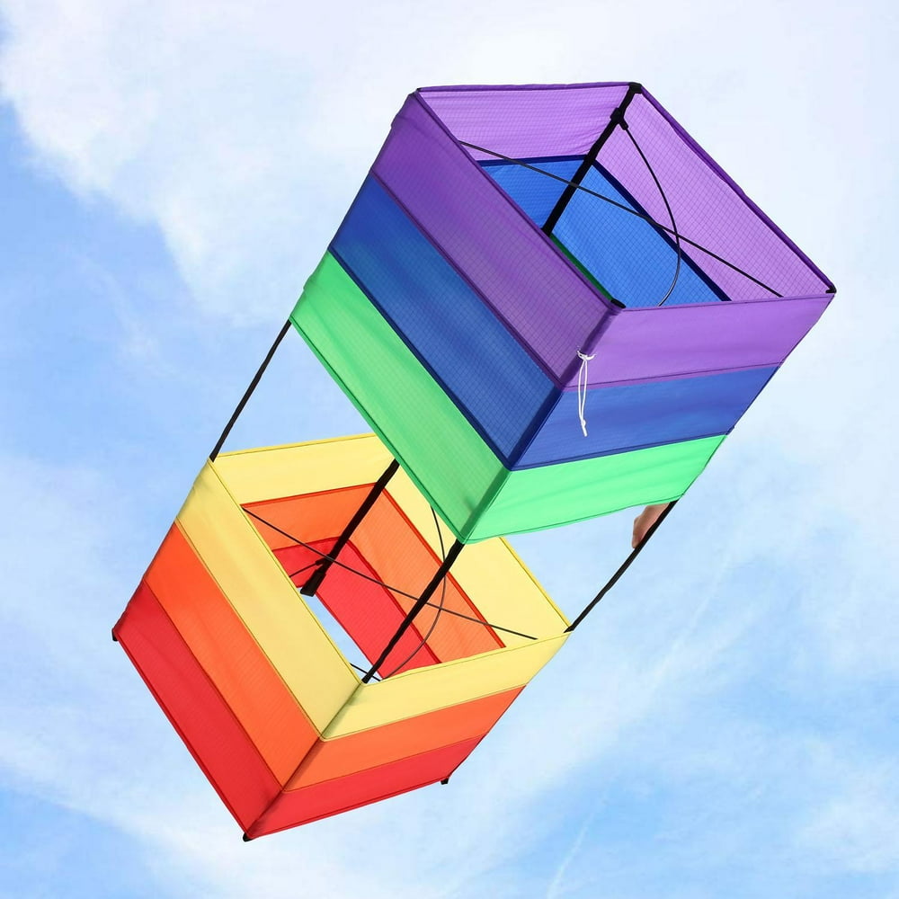 Rainbows Rectangle Box Kite for Kids and Adults Outdoor Games Walmart