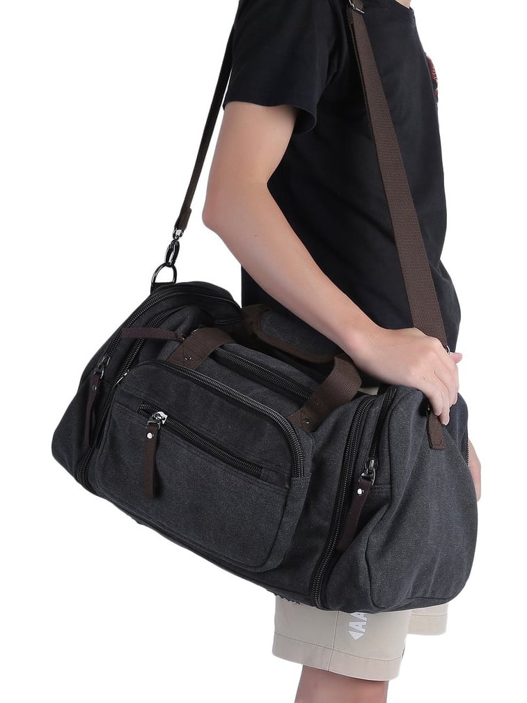 Travel Bag Suitcase Adjustable Strap Trendy Canvas Travel Tote Luggage Large Capacity Men'S Weekend Gym Causal Shoulder... by Generic