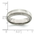 thumbnail image 2 of Titanium Brushed and Polished With 925 Sterling Silver 6mm Band Size 7.5 Ring for Women and Men, 2 of 2