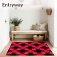 thumbnail image 3 of ODIKA 4'x6' Machine Washable Non-Slip Area Rug, Holiday Tartan Featuring Bold Checkered Contrast High Traffic Rug, Pink, 621215, 3 of 7