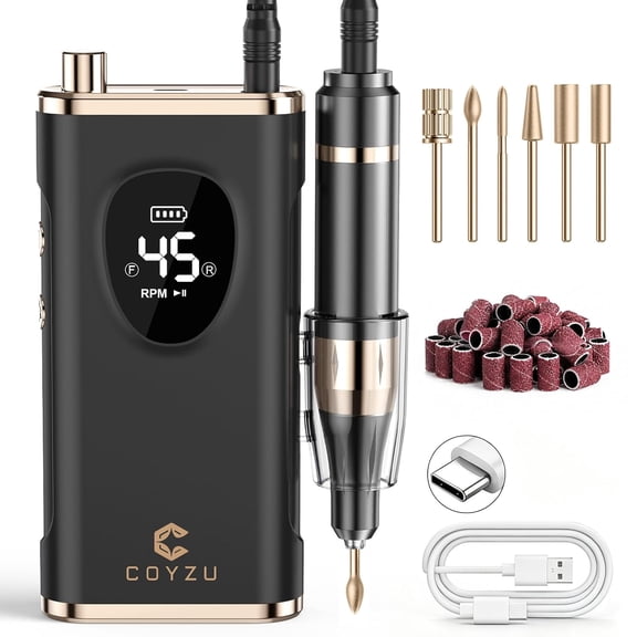 Professional Electric Nail Drill Rechargeable Nail File | for Acrylic & Gel, High Speed 45000RPM, Cordless, Portable Gel Polish Removal E file, Beginner Friendly, for Beauty Lovers