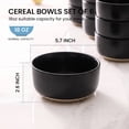 thumbnail image 5 of Vesteel Ceramic Bowls Set of 6, 18oz Stoneware Soup Bowls for Home Kitchen, Porcelain Bowl for Soup Pasta Salad Oatmeal, Microwave, Dishwasher and Freezer Safe, Matte Black, 5 of 8