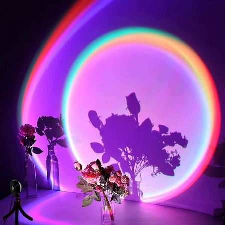 

Night Light Projector Led Lamp 90 Degree Rotation Rainbow Projection Lamp Romantic Led Light for Kids Adults Sunset Night Light for Home Party Living Room Bedroom Decor
