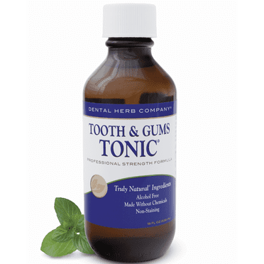 Dental Herb - Tooth & Gums Tonic Oral Rinse (18 oz.) - Formulated with pure essential oils and herbs to relieve bad breath, irritated gums, and bleeding. Alcohol-free, Non-GMO, and Vegan. 60 Day Supp