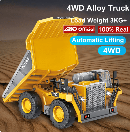TZDZRC 1047 Children 2.4G, 9CH Remote Control Model Car Toys Dump Truck Vehicle Christmas Birthday Gifts, 1 Battery