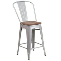 Flash Furniture Lily Metal Counter Stool, Silver