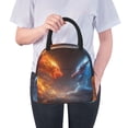 thumbnail image 6 of Fotbe Red And Blue Fire Dragon D Pattern Lunch Bag, Insulated Lunch Box, Small Leakproof Cooler Food Lunch Containers Reusable High Capacity Lunch Tote Bags for Work, Travel, Outdoor, 6 of 6