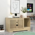 thumbnail image 4 of Oubayajia Cat Litter Box Cabinet with Doors, Litter Box Furniture Hidden, Cat Washroom, Natural, 4 of 8