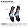 thumbnail image 5 of Yiaed Flower Crown White Horse Print Great elasticity Crew Socks Sports socks for Men and Women, 5 of 5