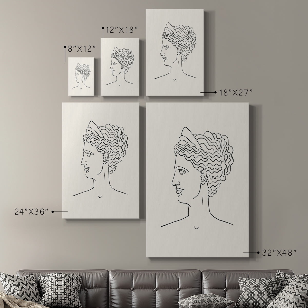 Greek Busts III Premium Gallery Wrapped Canvas - Ready to Hang