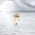 thumbnail image 5 of Gem Stone King Yellow Citrine Keren Hanan ART 18K Yellow Gold Plated Silver Women Flower Ring (1.50 Ct Round Available in Size 5, 6, 7, 8, 9), 5 of 5