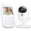 Video Baby Monitor with Camera, 2.7'' Screen, Night Vision, Temperature Monitoring, 8 Lullaby