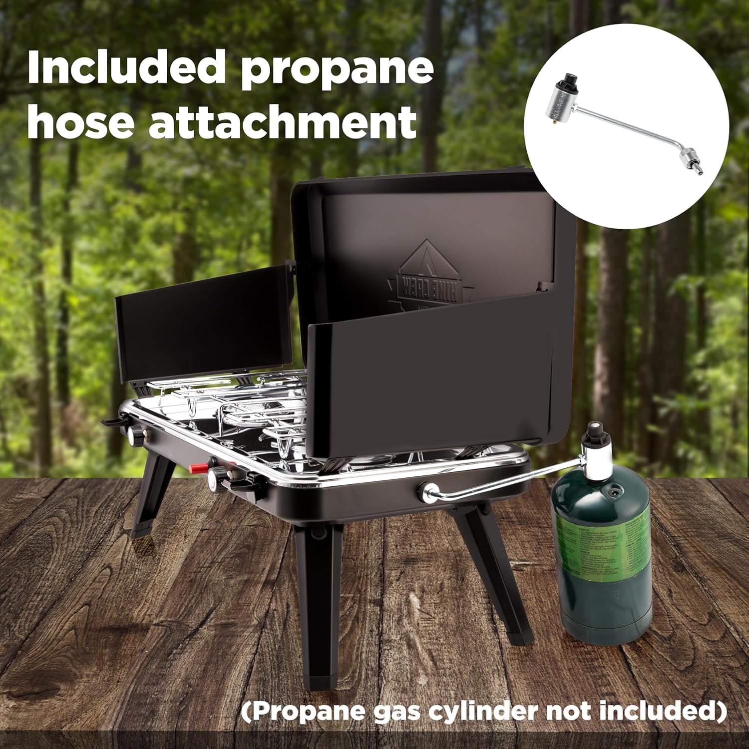 Hike Crew Dual Burner Camp Stove 20,000 BTU Propane Portable Grill with Igniter