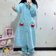 thumbnail image 4 of Pijama largo de felpa con capucha para mujer, ropa de casa Kawaii Hatsune Miku, bata bonita, Pijama largo de felpa, regalo, pijama informal Suelto, 4 of 4