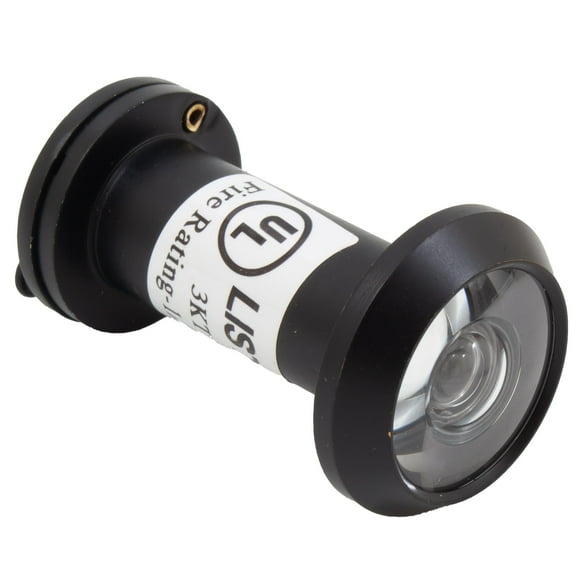 UL-Rated Door Viewer with Cover, 180 Degrees, 9/16" Bore Hole, Adjusts from 1-3/8" to 2-1/8", Matte Black by Stone Harbor Hardware