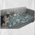 thumbnail image 6 of Snail Soft Flannel Fleece Throw Blanket, Various Aquatic Seashells Soft Toned Underwater Pearl Coastal Setting, Cozy Plush for Indoor and Outdoor Use, 70" x 90", Cadet Blue Pale Brown, by Ambesonne, 6 of 6