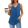 thumbnail image 3 of Aueoeo Sleeveless Tank Top for Women Summer Top Classic Tunic Tee Shirts Casual Vests Loose Fits Fashion Outfits, 3 of 8