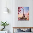 thumbnail image 3 of ARISTURING Pink Blossoming Paris Street Eiffel Tower Ronmance Living Room Wall Art Landscape Canvas Print for Home Decor Framed Blossoming Paris Artwork Girl Bedroom Decorations, 3 of 4