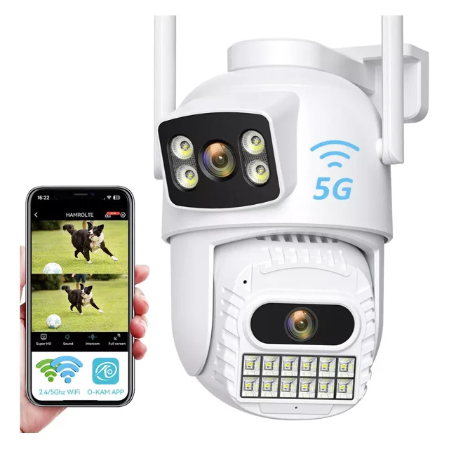5ghz/2.4ghz Cámara De Seguridad Wifi Ptz 10mp De Doble Lente