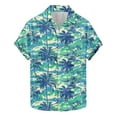 thumbnail image 7 of Yteetum Men's Short Sleeve Shirts Floral Print Hawaiian T Shirt Casual Button Down Short Sleeve Lapel Beach Summer T-Shirts, 7 of 7