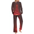 thumbnail image 4 of Puntoco Pijamas para mujer, conjunto de pijamas con estampado navideño, cuello redondo, bolsillo, pantalones y ropa para el hogar, 4 of 5