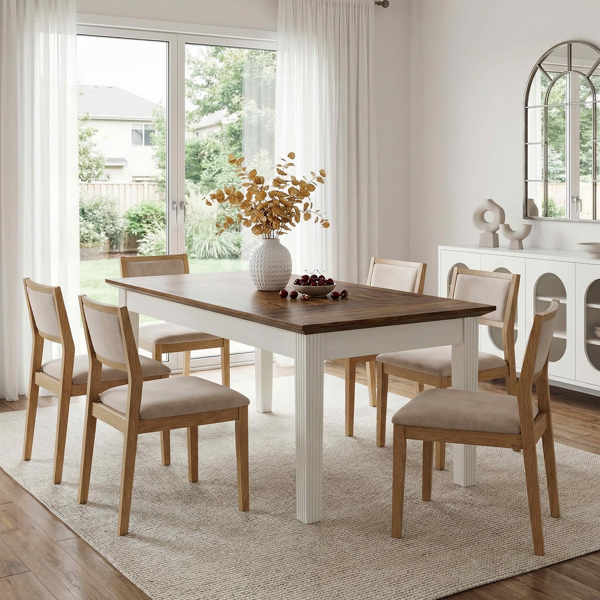 MAYEERTY 63" Wood Grain Dining Table, Easy Assembly Multi-Use Home Office Desk