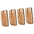 thumbnail image 1 of 2 Piezas Plato para Aperitivos con Ranura para Copa de Vino Charola de Madera para Snacks Tabla de Quesos Bandeja para Bocadillos Adecuado para Picnics Desayunos Reuniones Casa 4 piezas, 1 of 7