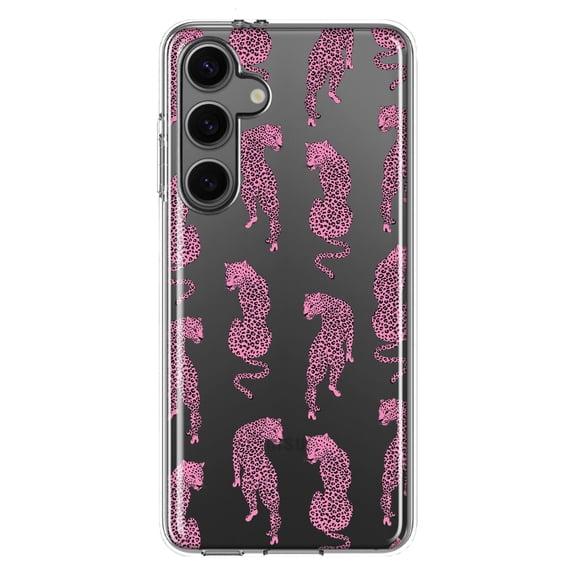 Mundaze - Case for Samsung Galaxy S24 Slim Shockproof Hard Shell Soft TPU Heavy Duty Protective Phone Cover - Pink Leopard