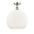 thumbnail image 3 of Innovations Lighting  Athens - 1 Light 14" Semi-Flush Mount Polished Nickel/Matte White, 3 of 5