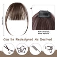 thumbnail image 2 of SPOKKI Pack of 4 Clip-In Bangs, Fake Bangs, Fringe Hair Clip in Fringe for Women (Light Brown, Dark Brown, Brown-Black, Black), 2 of 7