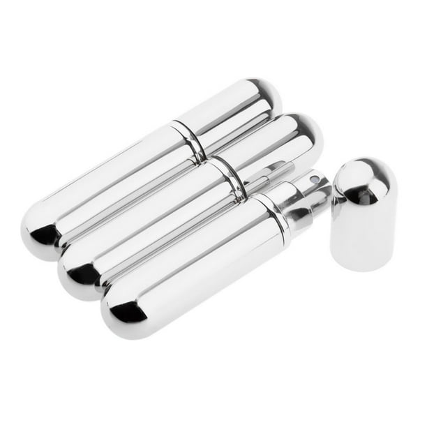 3 botellas de perfume vacías de 5 ml, botella de spray de perfume recargable para llenar usted mismo plata brillante Yuyangstore Botellas de perfume vacías
