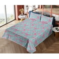 thumbnail image 4 of Ambesonne Tropical Fitted & Flat Sheet with Shams 4 Pcs Set, Art Boho Pattern Flamingo, Calking, Pastel Pink Seafoam, 4 of 5