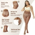 thumbnail image 3 of Manzi 4 Pack Plus Size Pantyhose for Women Sheer Stocking Brown Tights, 3 of 7