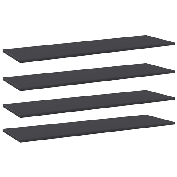 vidaXL Shelf Set of 4 Grey Engineered wood 39.4x11.8 in Wall mounting