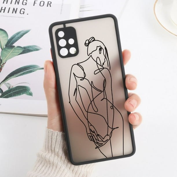 Funda de línea facial abstracta para Samsung, Fundas mate para Galaxy A73, A53, A33, A13, A52, A52s, 5G, A51, A12, A32, A21S, A22, A72, A71, A31, A42 Fivean unisex