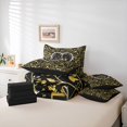 thumbnail image 6 of jejeloiu Happy Valentine's Day 7 Pieces Bedding Comforter Set,Gold Leaves Full Bedding Set For Men Women Reversible, 6 of 8
