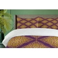 thumbnail image 4 of Ambesonne Oriental Duvet Cover Sets, Arabian Lacy Like Motif, 2-Queen, Purple and Dark Yellow, 4 of 7