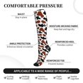 thumbnail image 3 of Lsque Brown Black Cow Pattern Sport Compression Socks for Men & Women 15-20 mmHg Knee High Nurse Pregnant Running Medical and Travel Athletic, 3 of 6