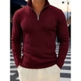 thumbnail image 5 of Gamivast Men's 1/4 Zip Sweaters Long Sleeve Slim Fit Pullover Knitted Mock Neck Tops Lightweight Warm Jumper Business Casual Work Fall Winter Fashion, 5 of 7