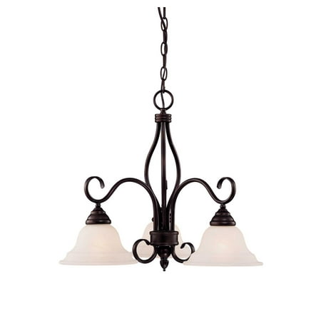 English Bronze Finish Chandeliers 3 Light With English Bronze Finish Incandescent Bulbs 23 inch 180 Watts ()